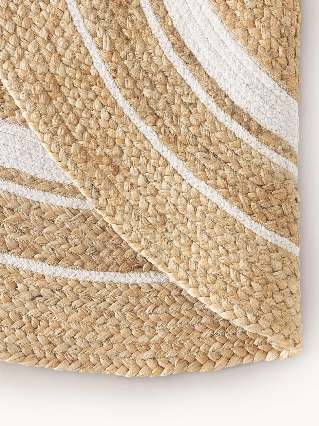 Alfombra redonda artesanal de yute Clover