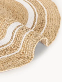 Alfombra redonda artesanal de yute Clover