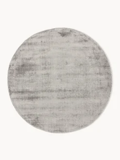 Alfombra redonda artesanal de viscosa Jane