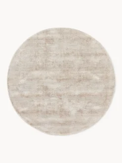 Alfombra redonda artesanal de viscosa Jane