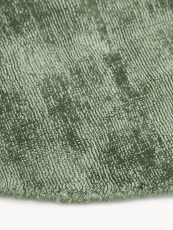 Alfombra redonda artesanal de viscosa Jane