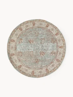 Alfombra redonda artesanal de chenilla Rimini