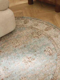 Alfombra redonda artesanal de chenilla Rimini