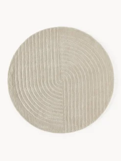 Alfombra redonda artesanal de lana Mason