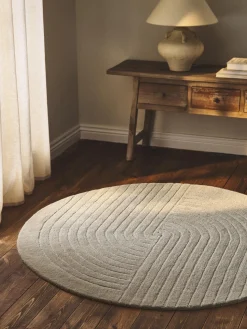 Alfombra redonda artesanal de lana Mason