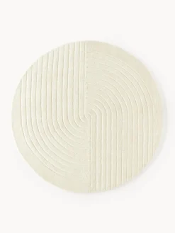 Alfombra redonda artesanal de lana Mason