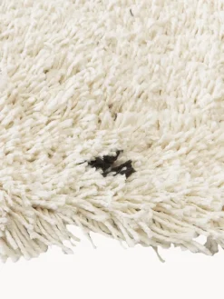 Alfombra redonda artesanal de pelo largo Ayana