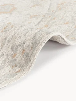 Alfombra redonda artesanal de chenilla Loire