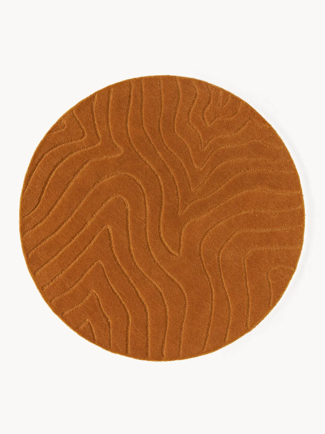 Alfombra redonda artesanal de lana Aaron