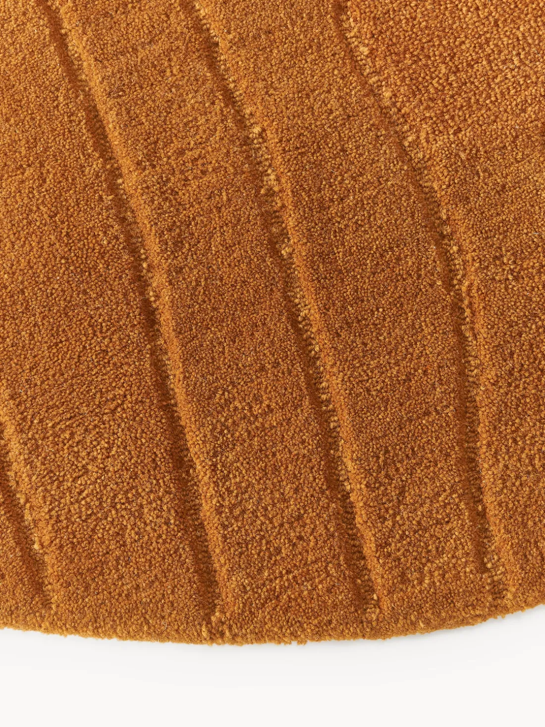 Alfombra redonda artesanal de lana Aaron