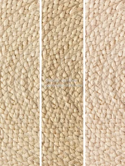 Alfombra redonda artesanal de yute Sharmila