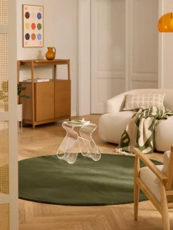 Alfombra redonda de algodón artesanal Lora