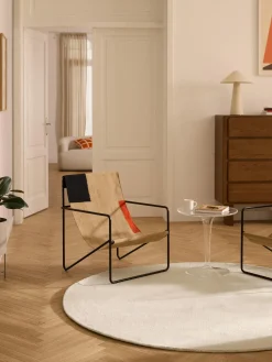 Alfombra redonda de algodón artesanal Lora