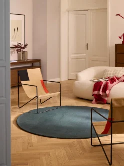 Alfombra redonda de algodón artesanal Lora