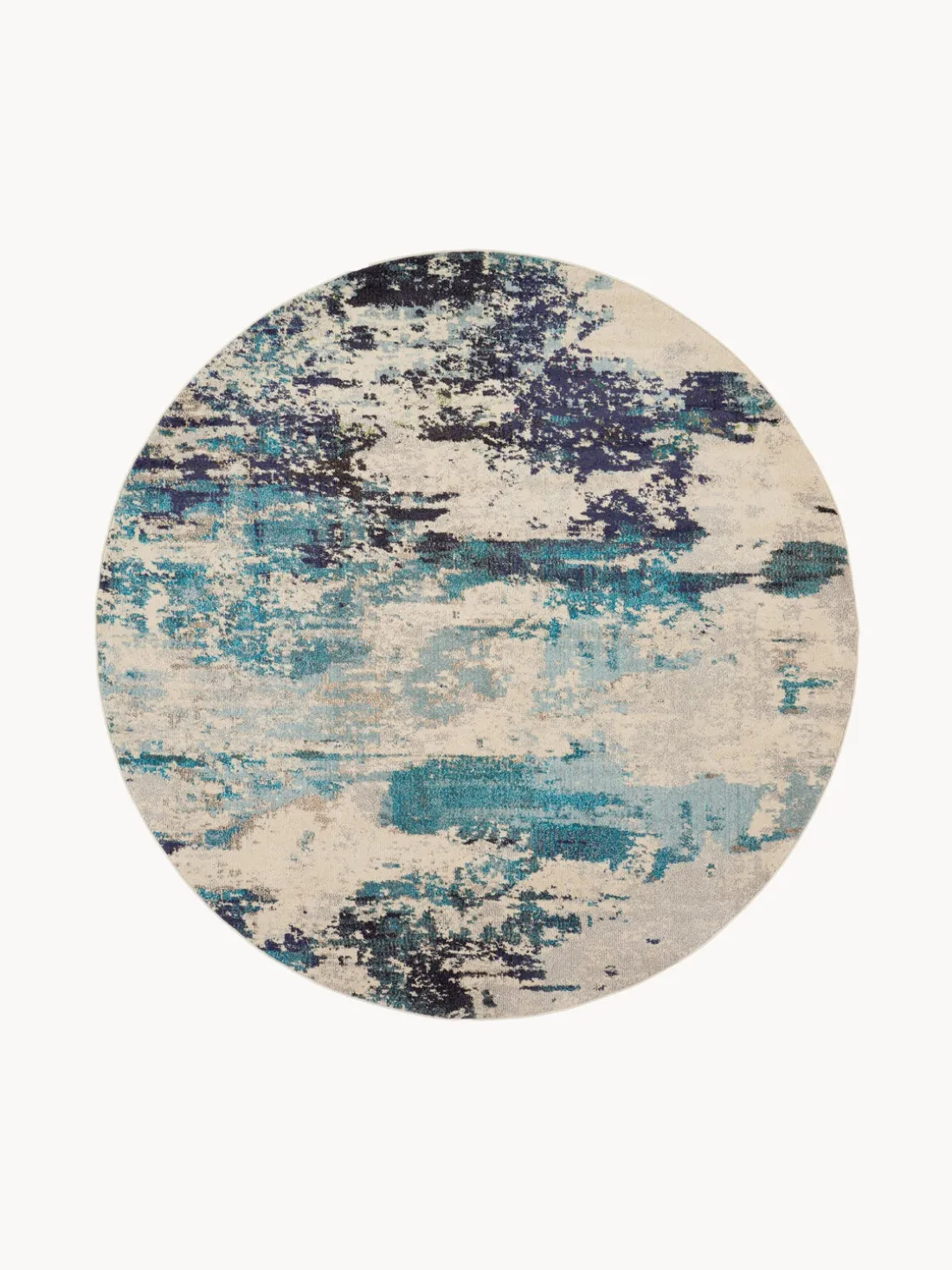 Alfombra redonda de pelo corto de diseño Celestial