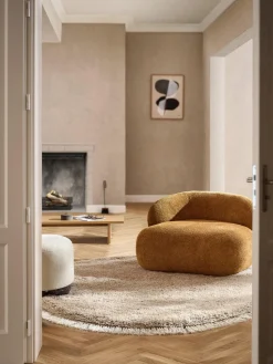 Alfombra redonda de pelo largo con flecos Dreamy