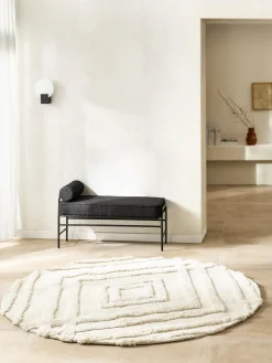 Alfombra redonda de pelo largo texturizada Magda