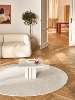 Alfombra redonda de pelo corto Kari