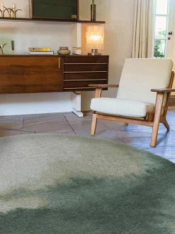 Alfombra redonda de pelo corto Lagoon