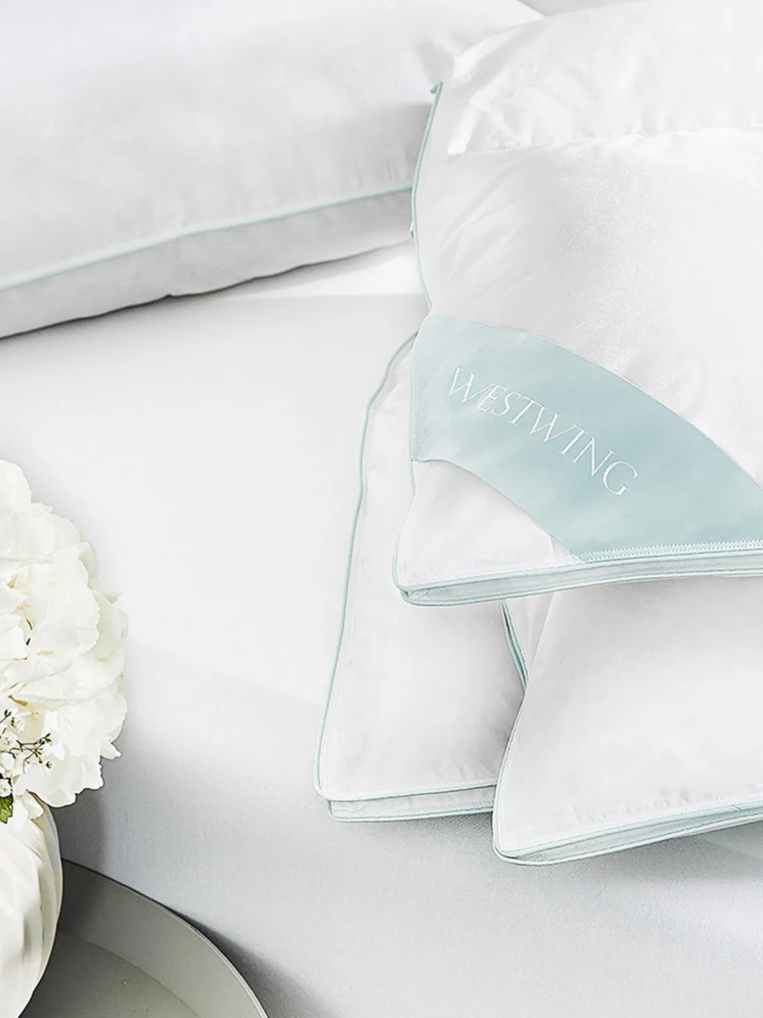 Almohada de plumas Standard, firmeza media