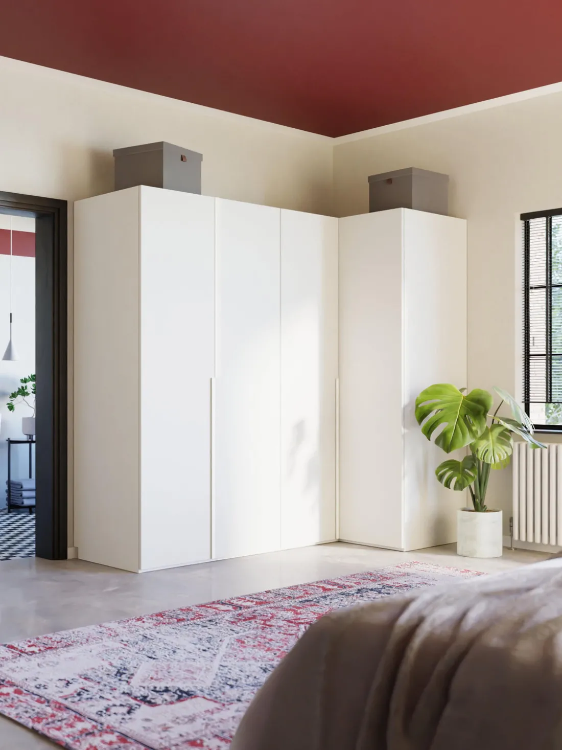 Armario esquinero modular Leon, 4 puertas (215 cm), diferentes variantes