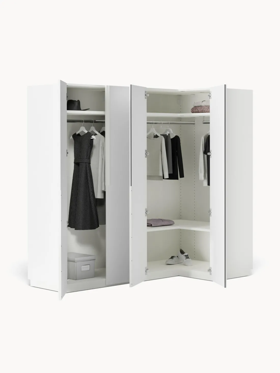 Armario esquinero modular Leon, 4 puertas (215 cm), diferentes variantes