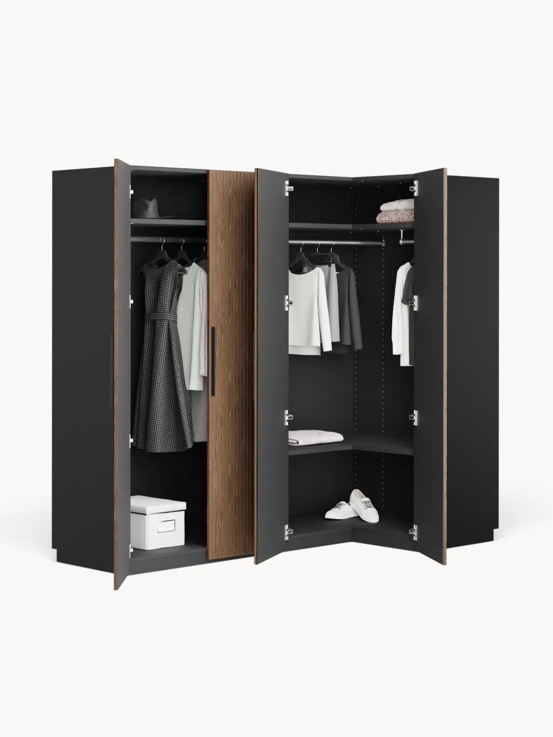 Armario esquinero modular Simone, 4 puertas (215 cm), diferentes variantes