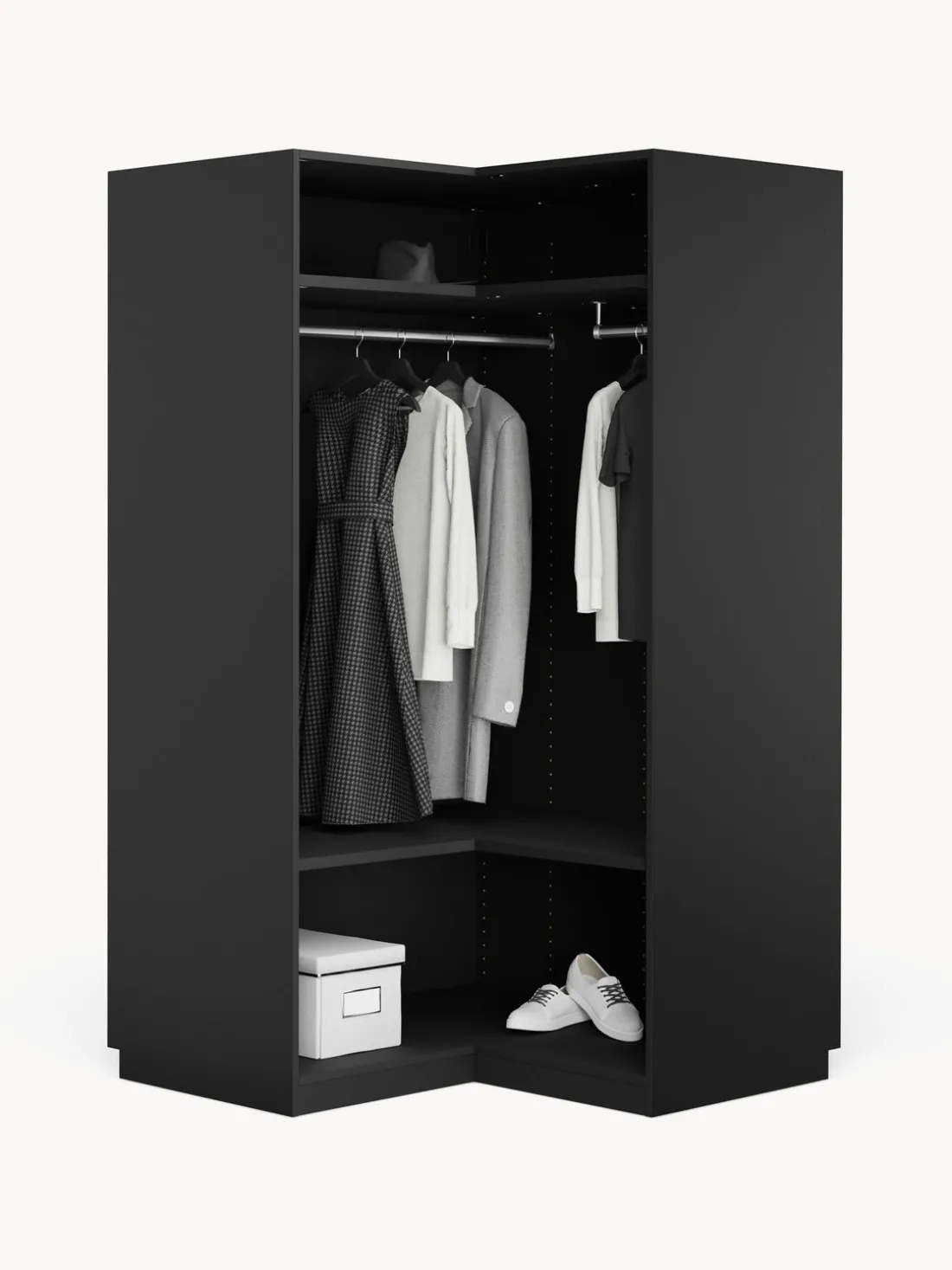 Armario esquinero modular Leon, 2 puertas (115 cm)