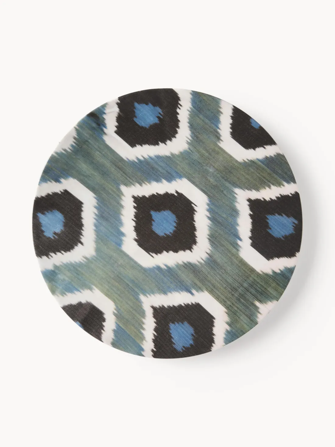 Bajoplato artesanal de porcelana Ikat