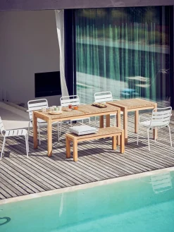 Banco de jardín de madera de teca Samoa, 160 cm