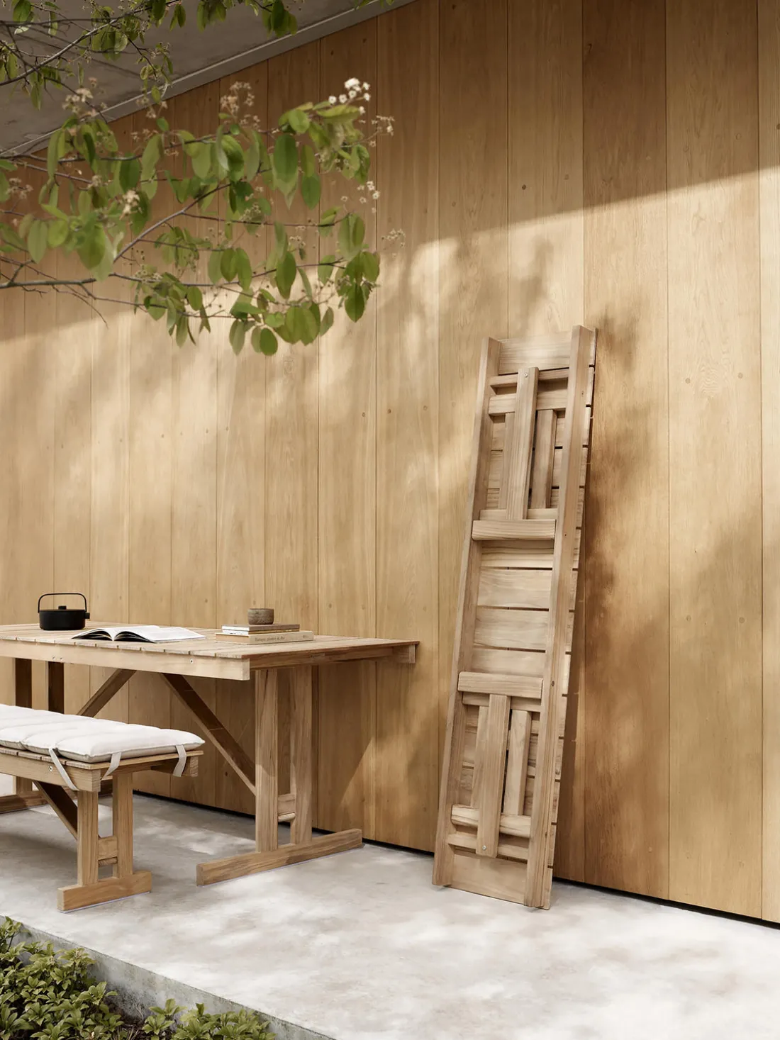 Banco de jardín plegable de madera de teca BM1871