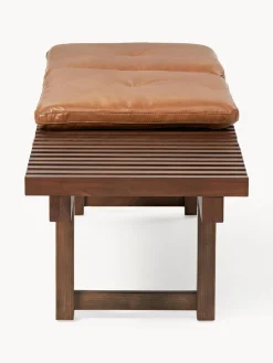 Banco de madera de fresno con asiento de cuero Sora