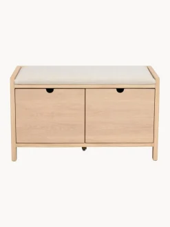 Banco de madera de roble con cajones Hillmond