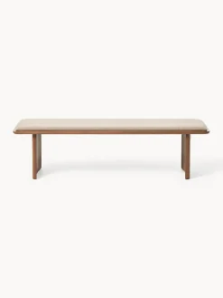 Banco de madera de roble con cojín de asiento Chandler