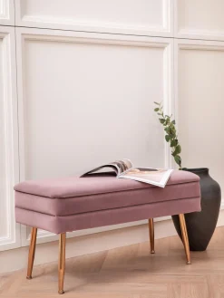 Banco de terciopelo con espacio de almacenamiento Pavlina