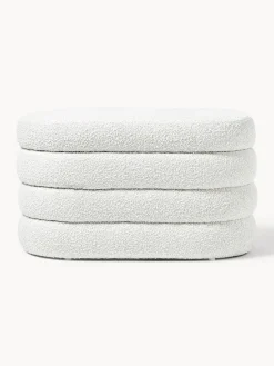 Banco pequeño tapizado en tejido bouclé con espacio de almacenamiento Alto