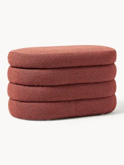 Banco pequeño tapizado en tejido bouclé con espacio de almacenamiento Alto