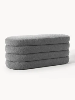 Banco tapizado en tejido bouclé Alto