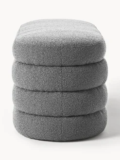 Banco tapizado en tejido bouclé Alto