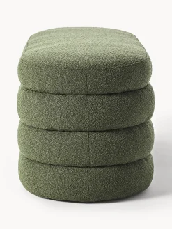 Banco tapizado en tejido bouclé Alto