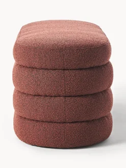 Banco tapizado en tejido bouclé Alto