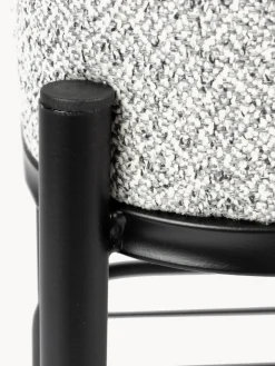 Banco tapizado en tejido bouclé con estante Milou