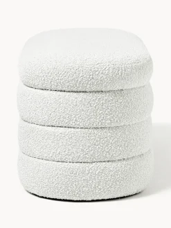 Banco tapizado en tejido bouclé con espacio de almacenaje Alto