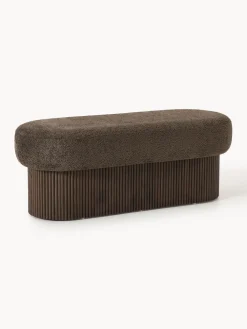 Banco tapizado en tejido borreguillo bouclé con espacio de almacenamiento Nala