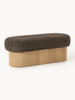 Banco tapizado en tejido borreguillo bouclé con espacio de almacenamiento Nala