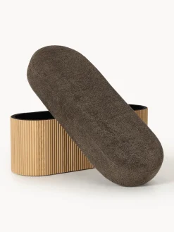 Banco tapizado en tejido borreguillo bouclé con espacio de almacenamiento Nala