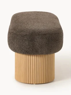 Banco tapizado en tejido borreguillo bouclé con espacio de almacenamiento Nala