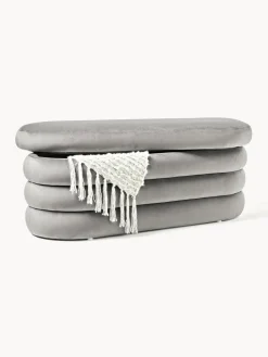 Banco tapizado en terciopelo con espacio de almacenaje Alto