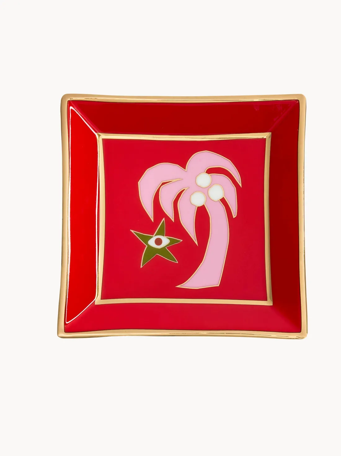 Bandeja decorativa de porcelana Playa