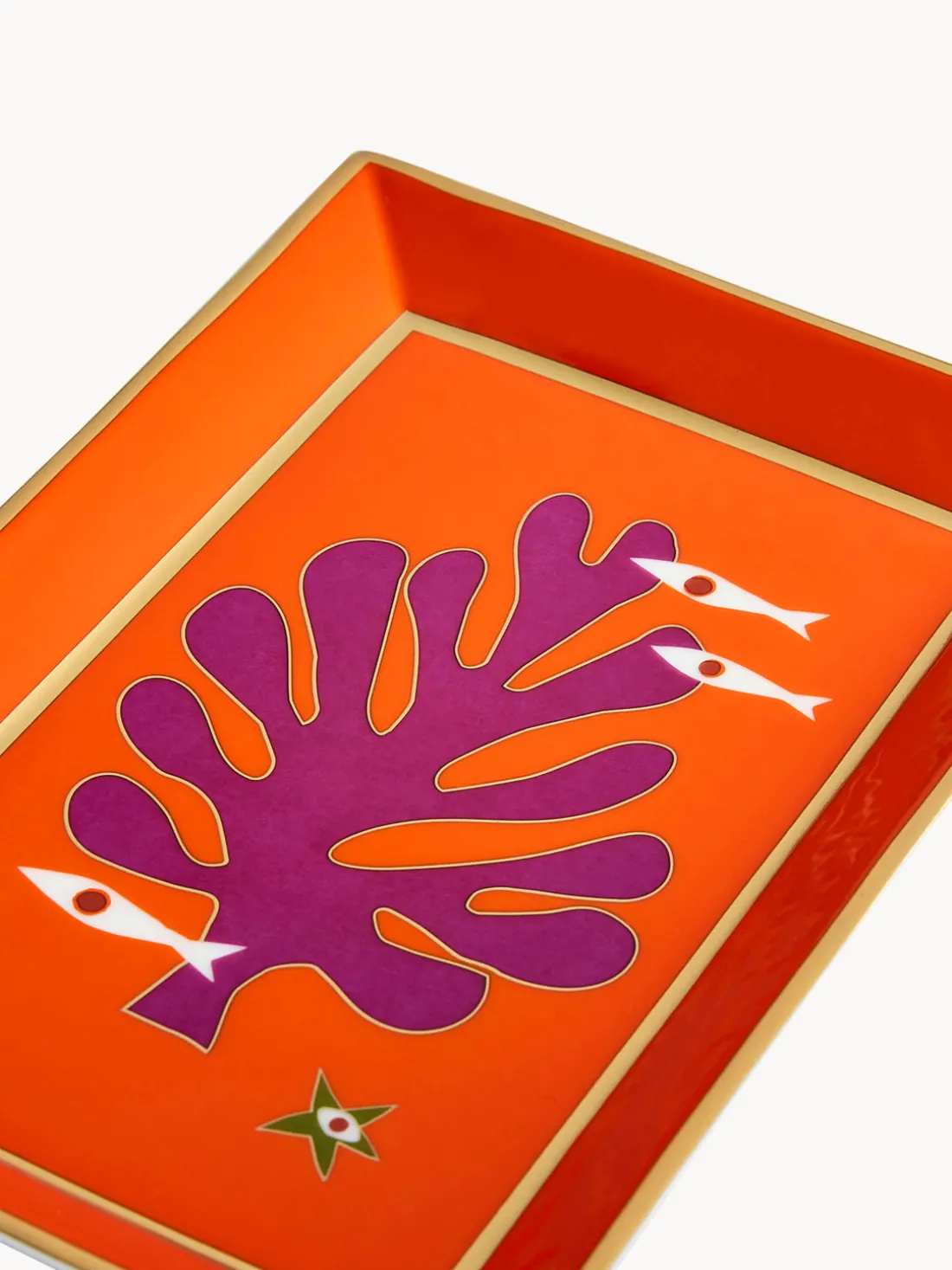 Bandeja decorativa de porcelana Playa